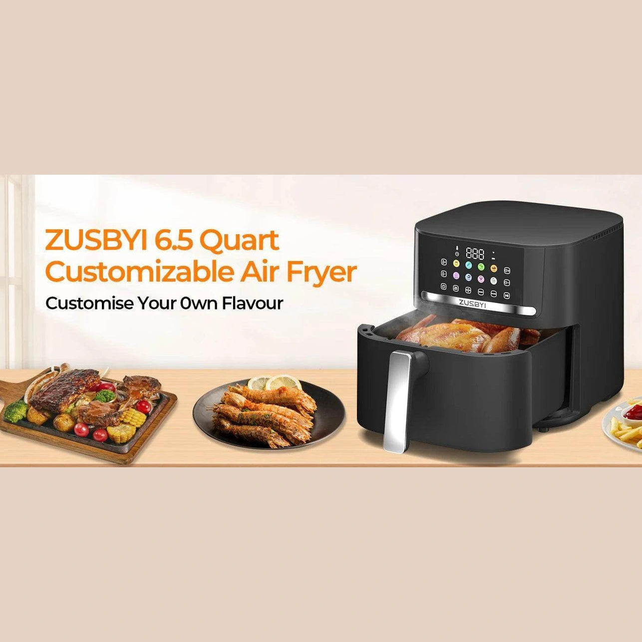 Air Fryer Oven With Smart Coloful Screen - Givenco