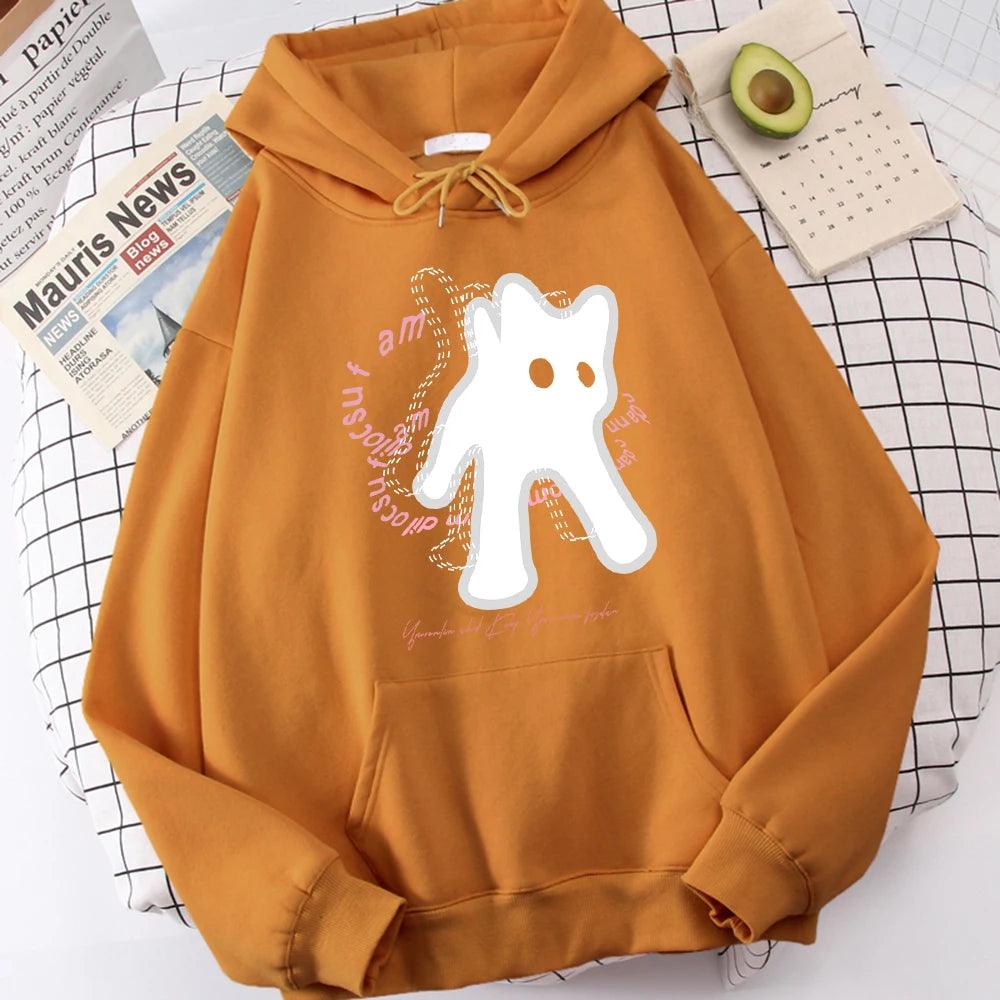 Ghost Cat Funny Abstract Print Hoody - Givenchyco