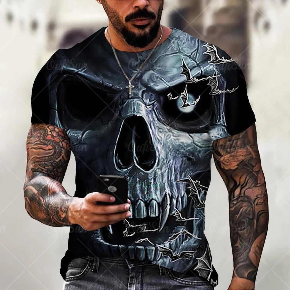 Fashion Skulls Graphic Print Men T-Shirts - Givenchyco