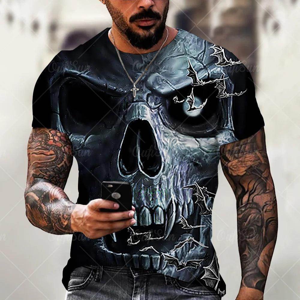 Fashion Skulls Graphic Print Men T-Shirts - Givenco