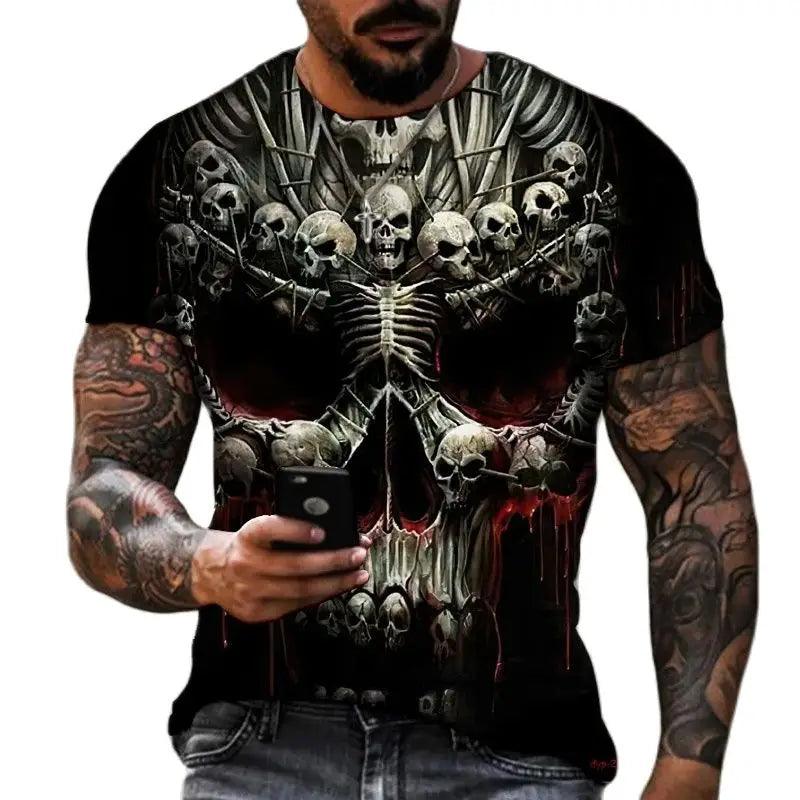 Fashion Skulls Graphic Print Men T-Shirts - Givenchyco