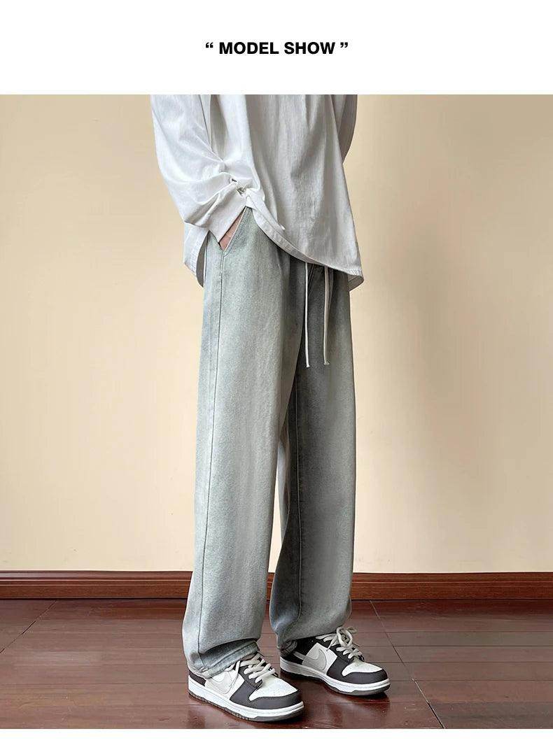 Elastic Waist Wide Leg Baggy Jeans - Givenco