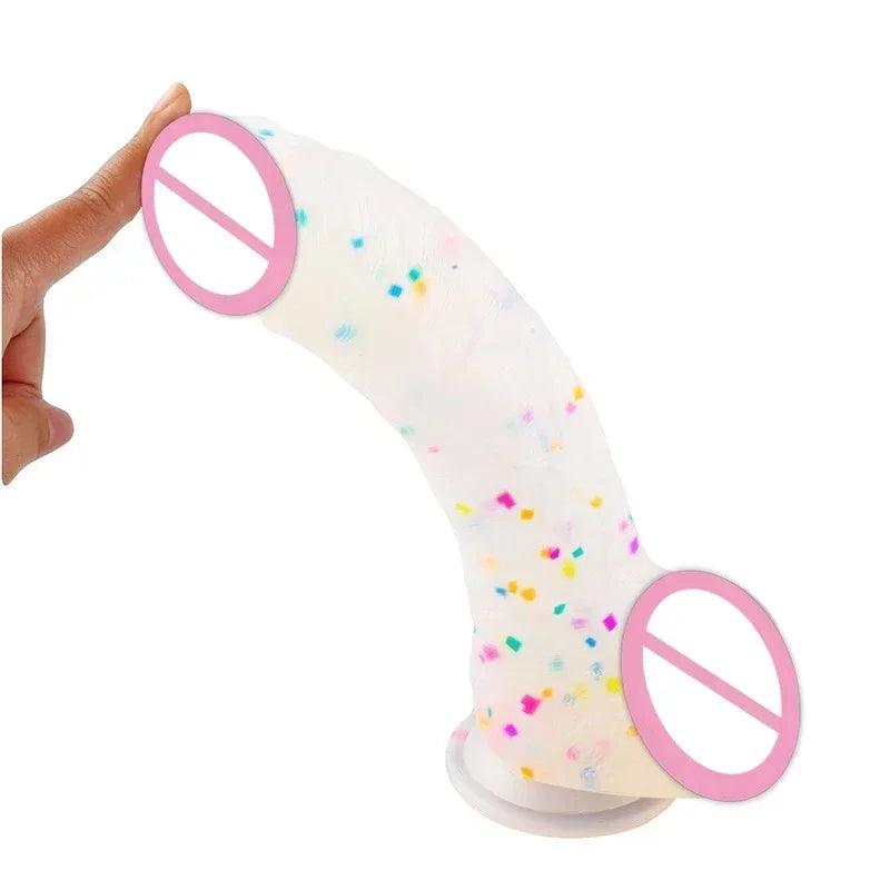 Confetti Dildo Realistic Clear Silicone Dildo - Givenchyco