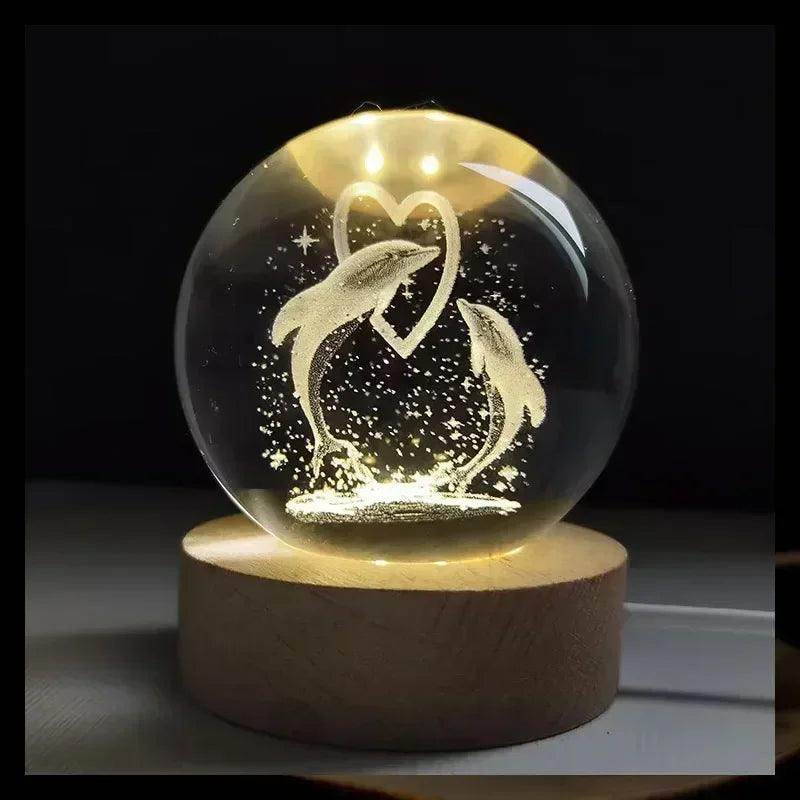 Glowing Planetary Galaxy Night Light Crystal Ball - Givenco