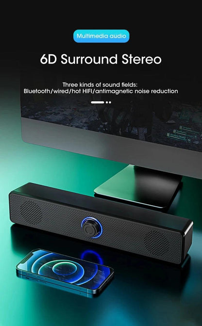 PC Soundbar Wired and Wireless Bluetooth Speaker - 