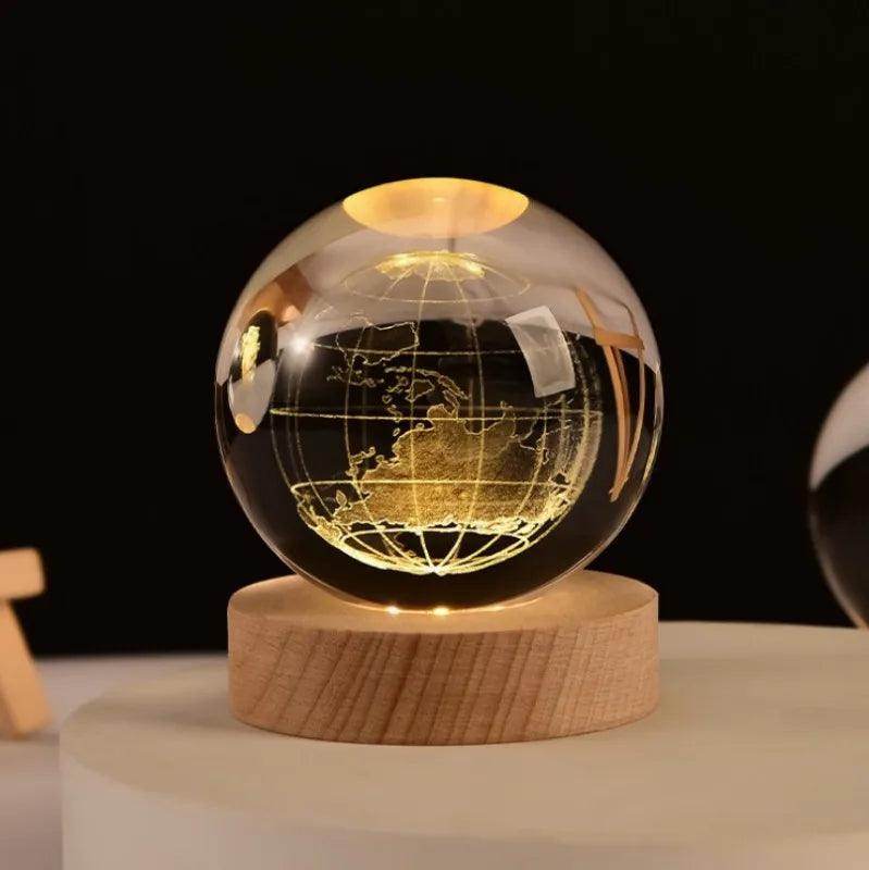 Glowing Planetary Galaxy Night Light Crystal Ball - Givenco