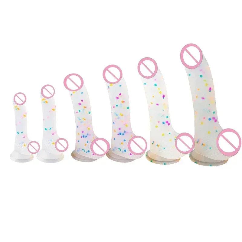 Confetti Dildo Realistic Clear Silicone Dildo - Givenchyco