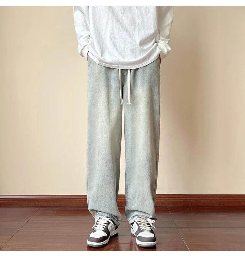 Elastic Waist Wide Leg Baggy Jeans - Givenco