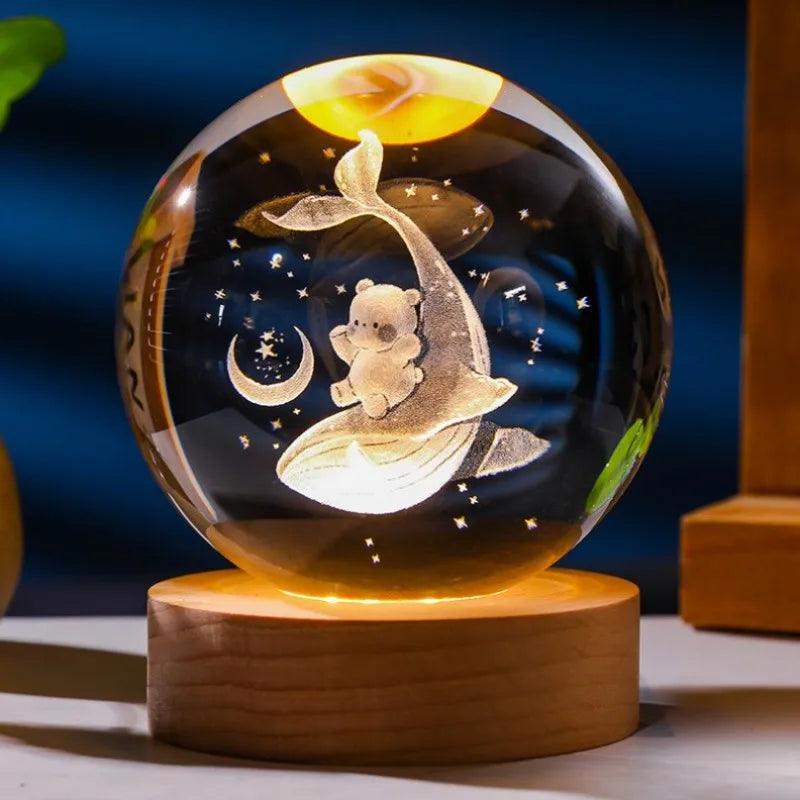 Glowing Planetary Galaxy Night Light Crystal Ball - 