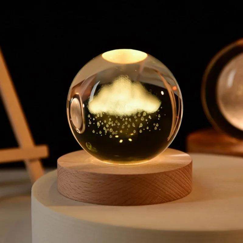 Glowing Planetary Galaxy Night Light Crystal Ball - Givenco