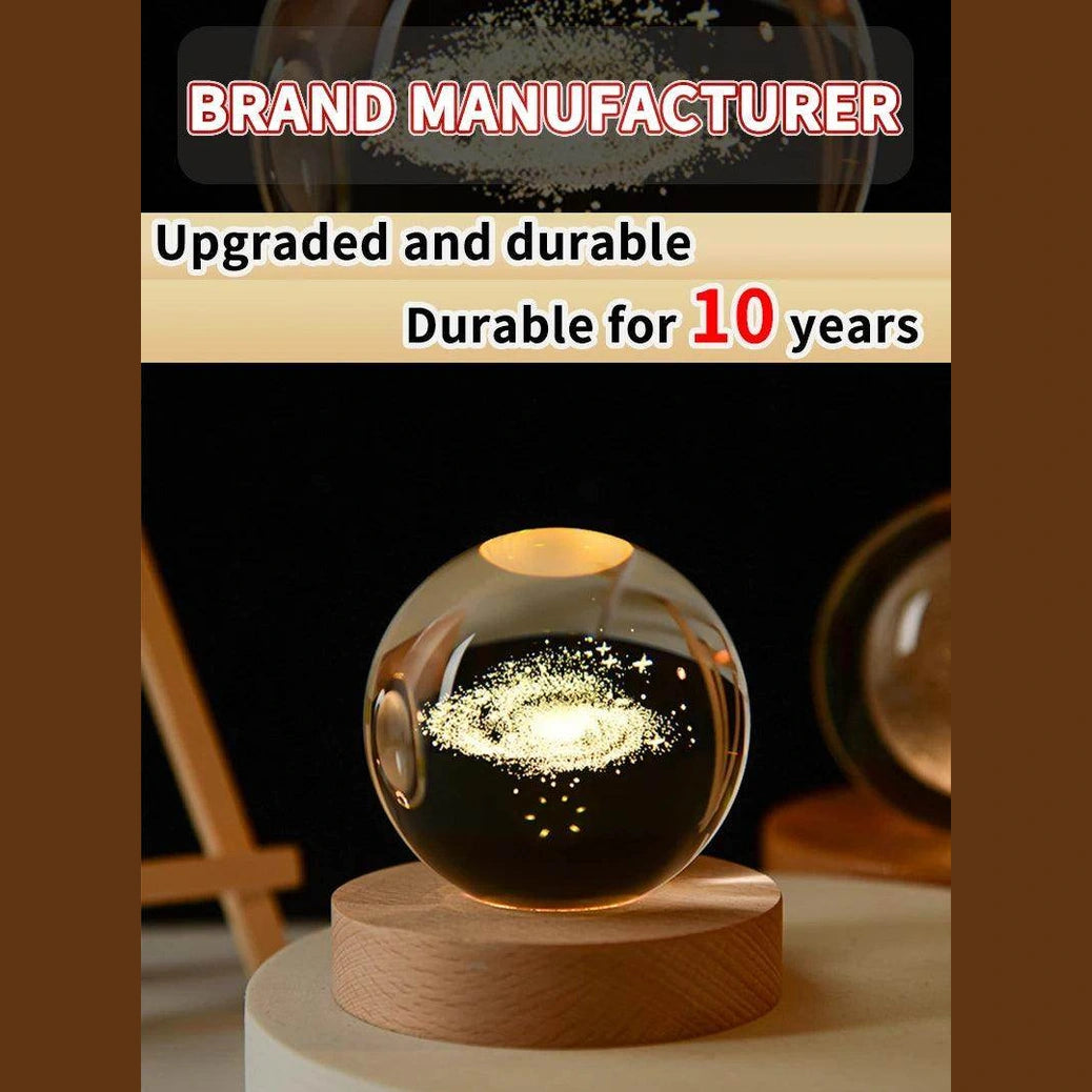 Glowing Planetary Galaxy Night Light Crystal Ball - Givenco