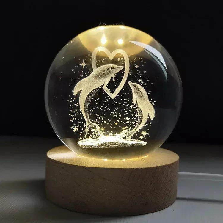 Glowing Planetary Galaxy Night Light Crystal Ball - Givenco