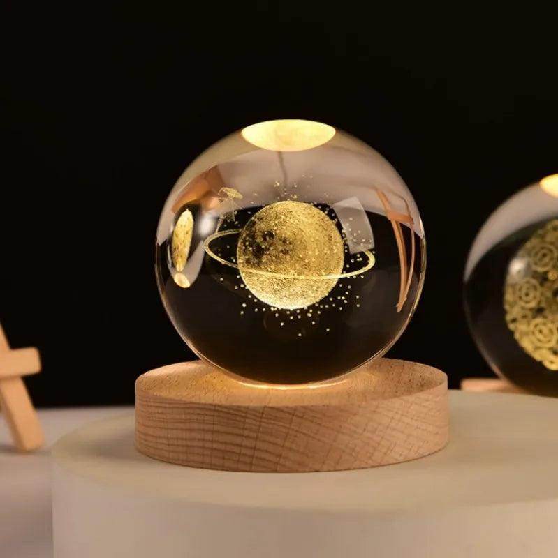 Glowing Planetary Galaxy Night Light Crystal Ball - Givenco