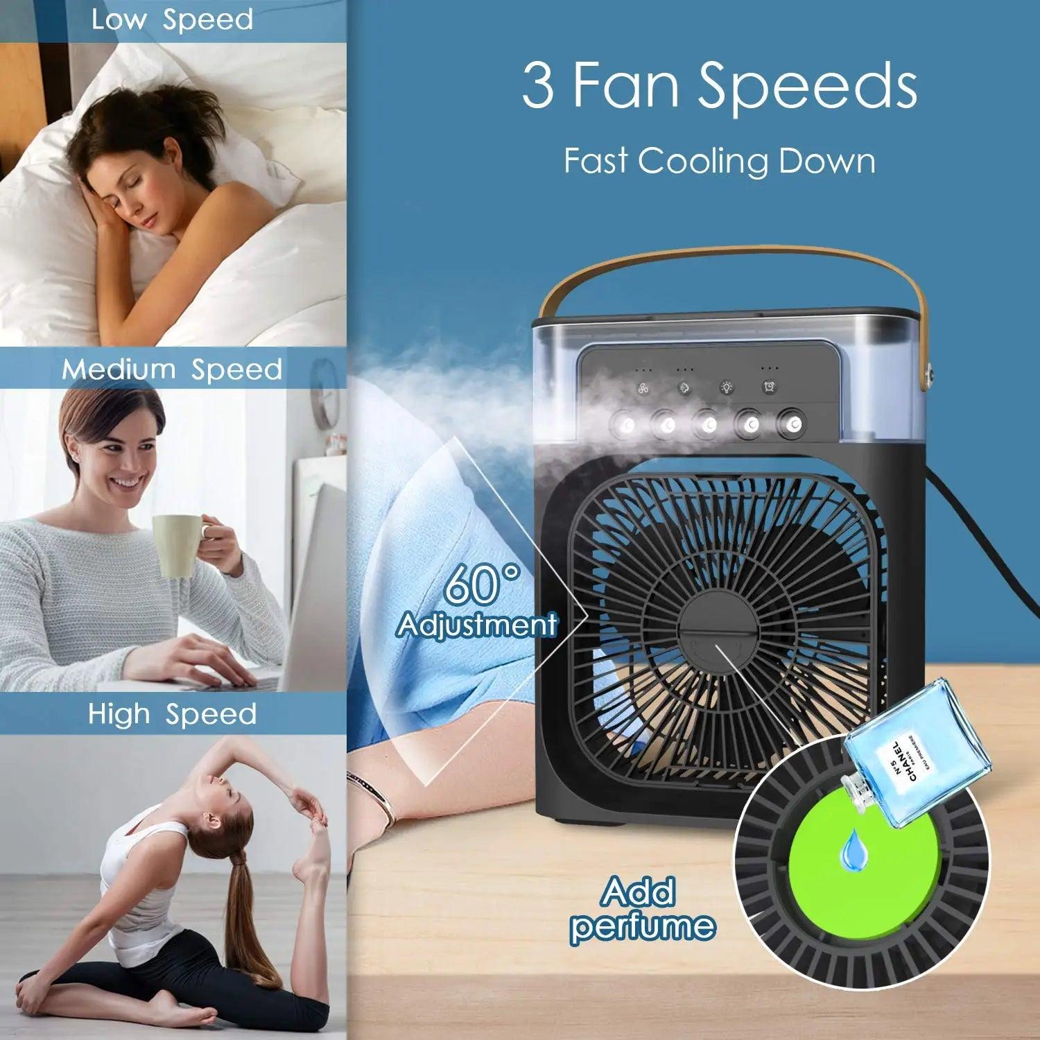 portable 3 in 1 humidifier fan water cooling air conditioning - 