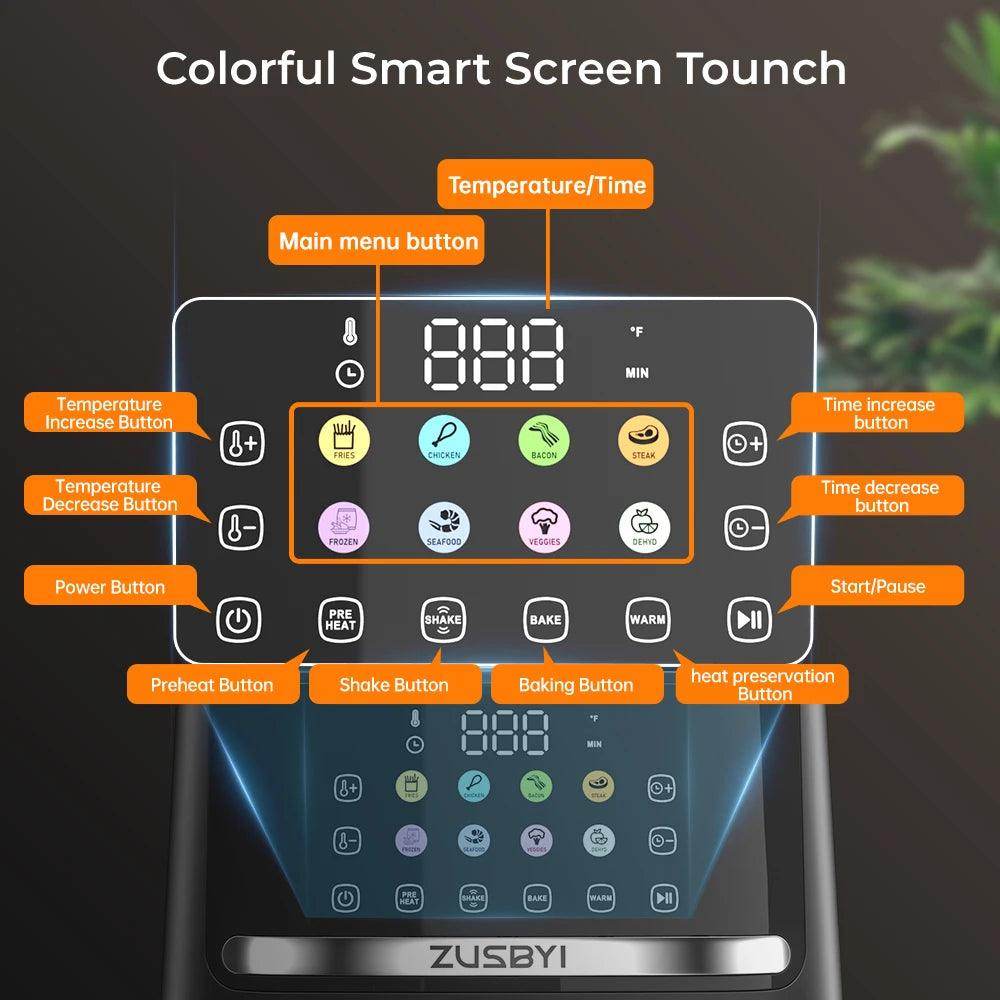 Air Fryer Oven With Smart Coloful Screen - Givenco