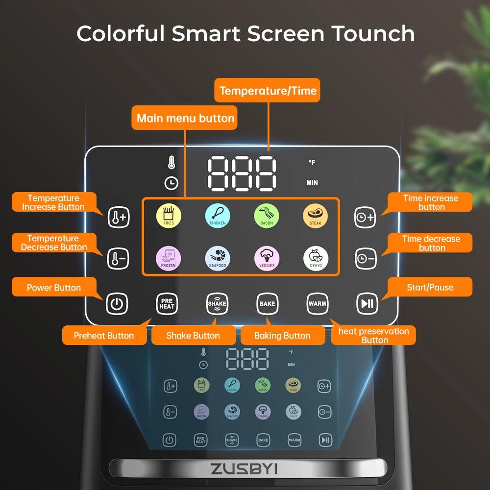 Air Fryer Oven With Smart Coloful Screen - Givenchyco