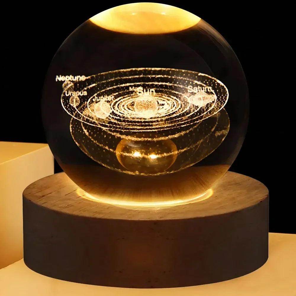 Glowing Planetary Galaxy Night Light Crystal Ball - Givenco