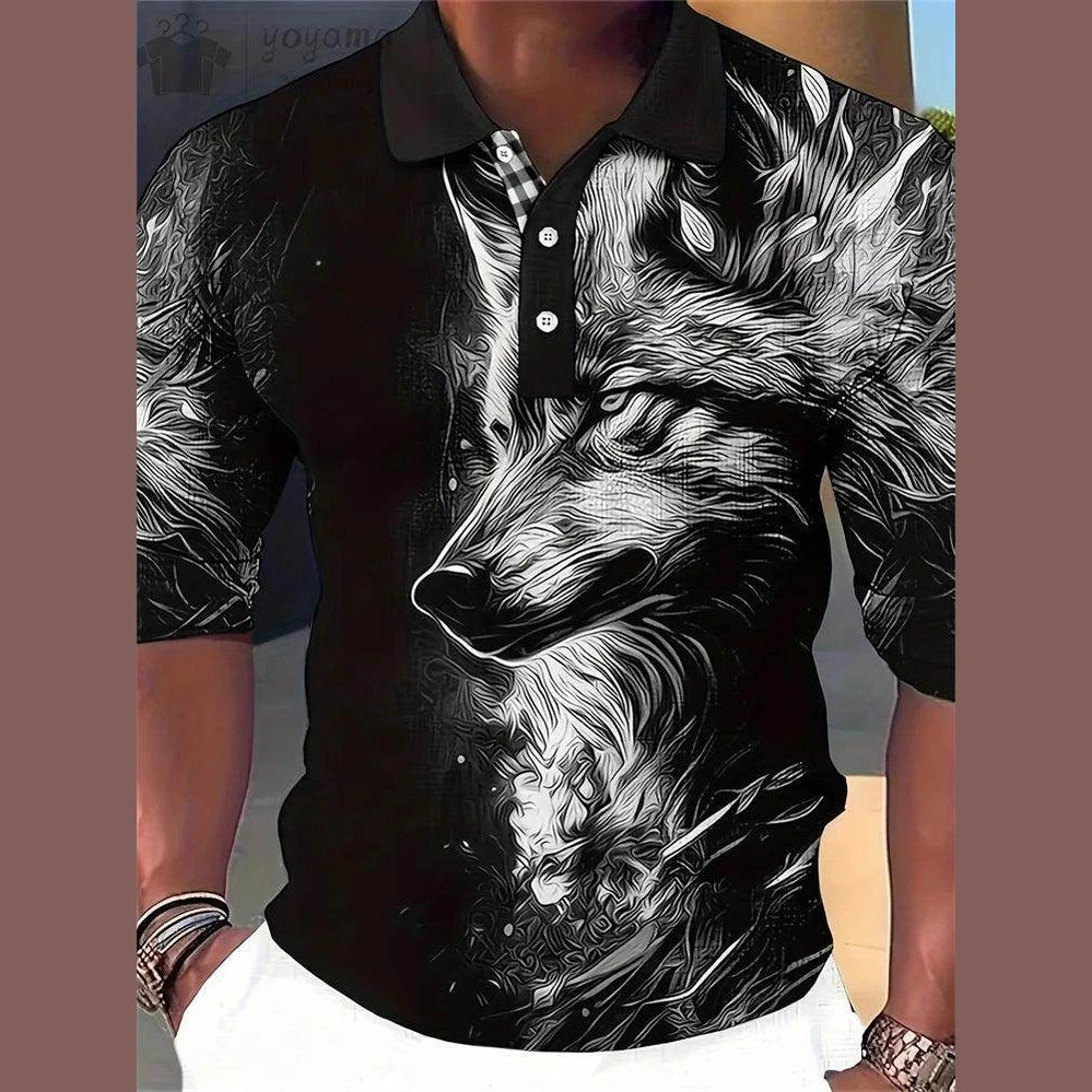 Lion Print Polo T-shirts - Givenco