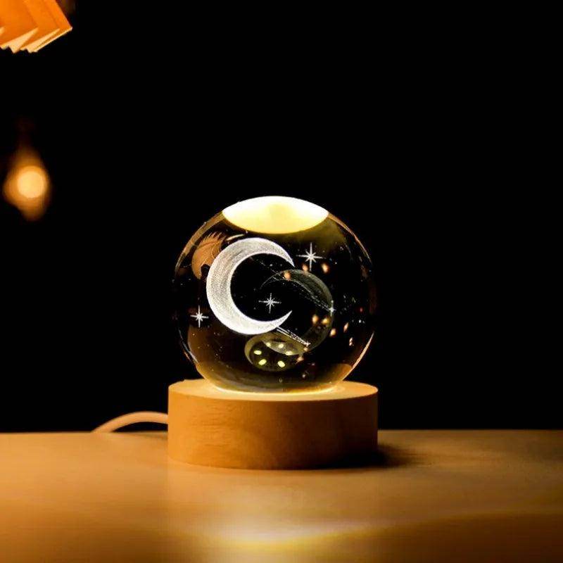 Glowing Planetary Galaxy Night Light Crystal Ball - Givenco