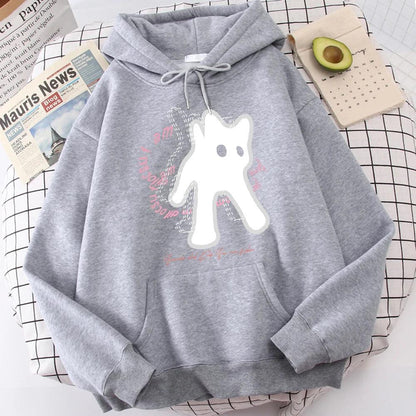 Ghost Cat Funny Abstract Print Hoody - Givenchyco