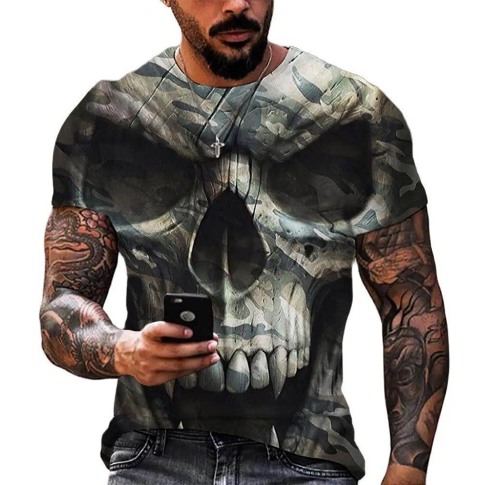 Fashion Skulls Graphic Print Men T-Shirts - Givenco