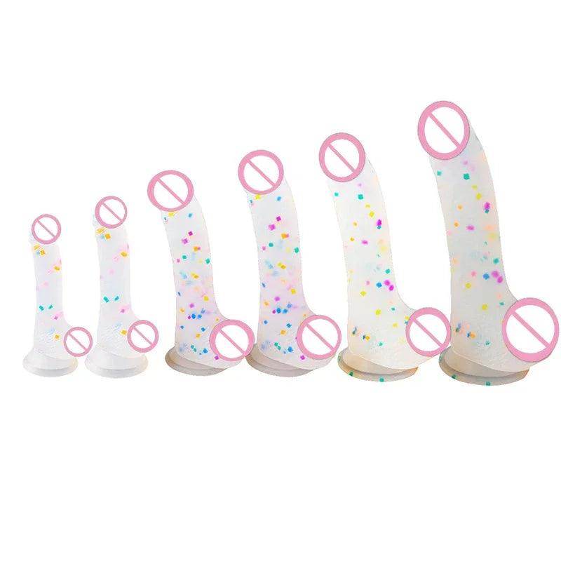 Confetti Dildo Realistic Clear Silicone Dildo - Givenco