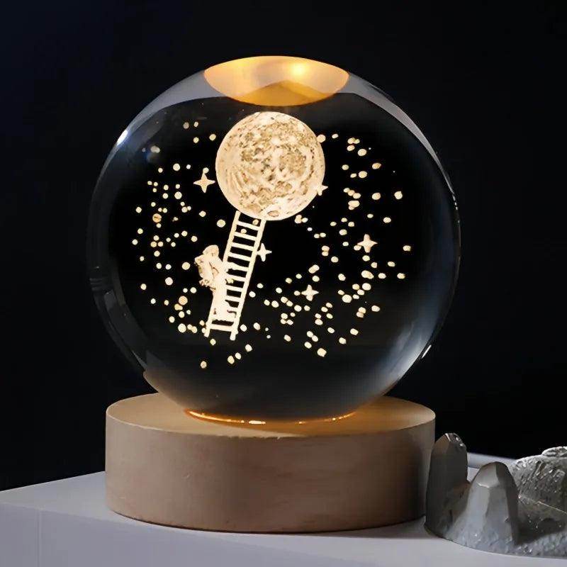 Glowing Planetary Galaxy Night Light Crystal Ball - Givenco