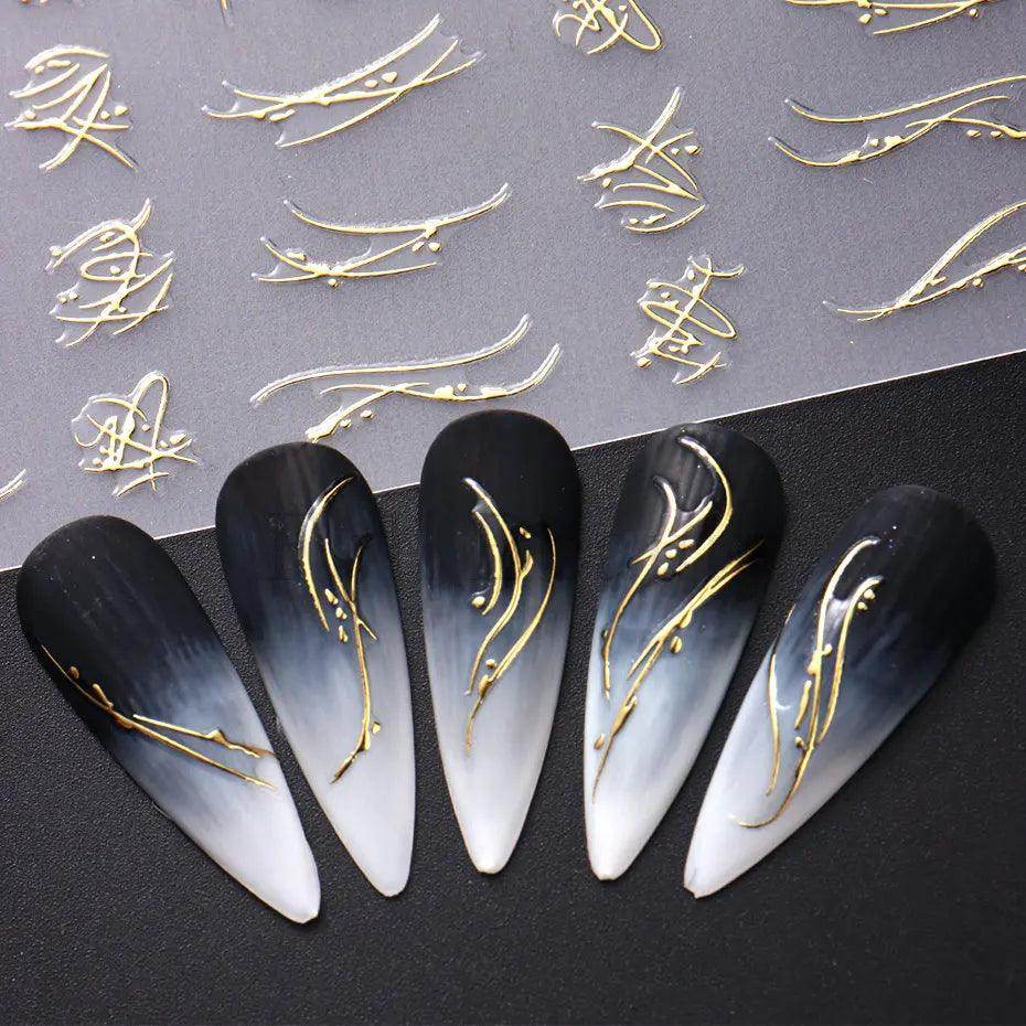 Golden Stripe Lines Sticker - Givenco