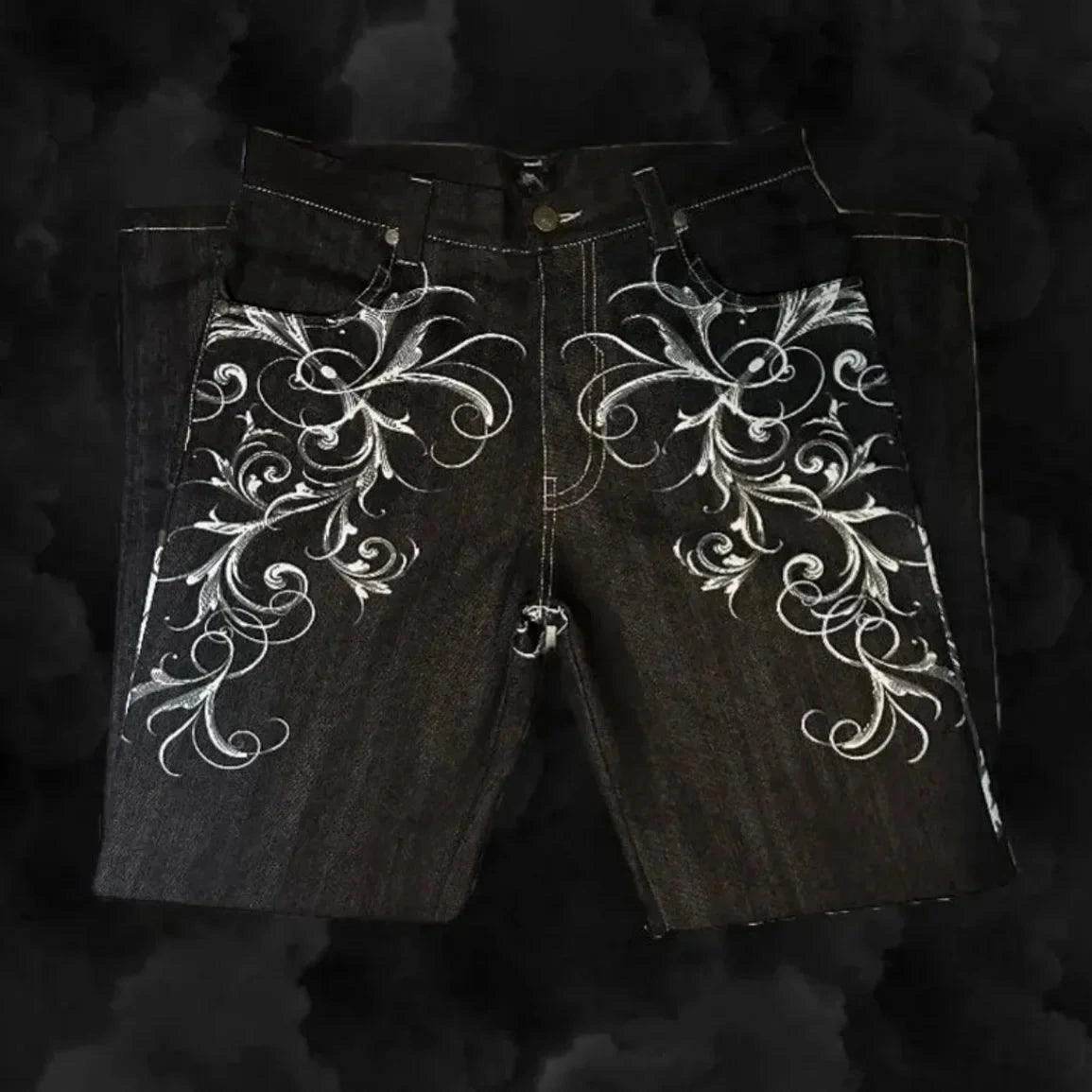 American Fashion Pattern Print Jeans - Givenco