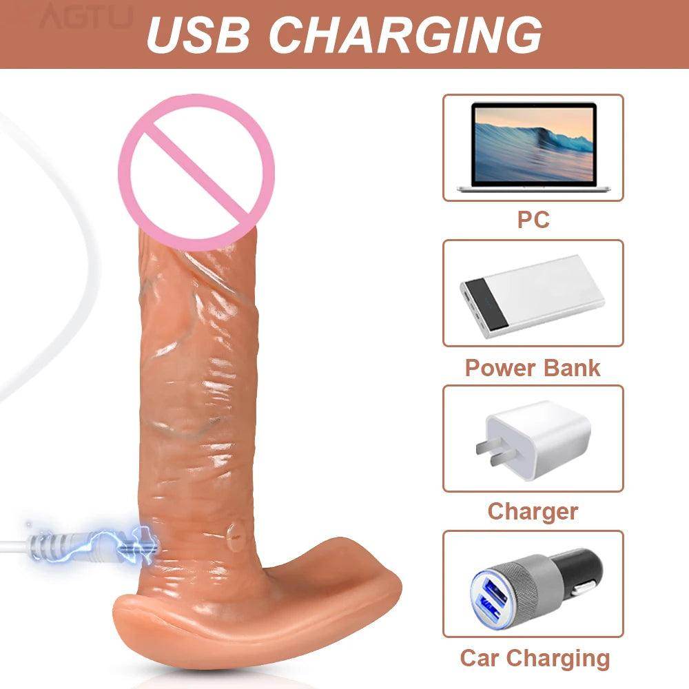 Remote Control Realistic Thrusting Dildo - Givenco