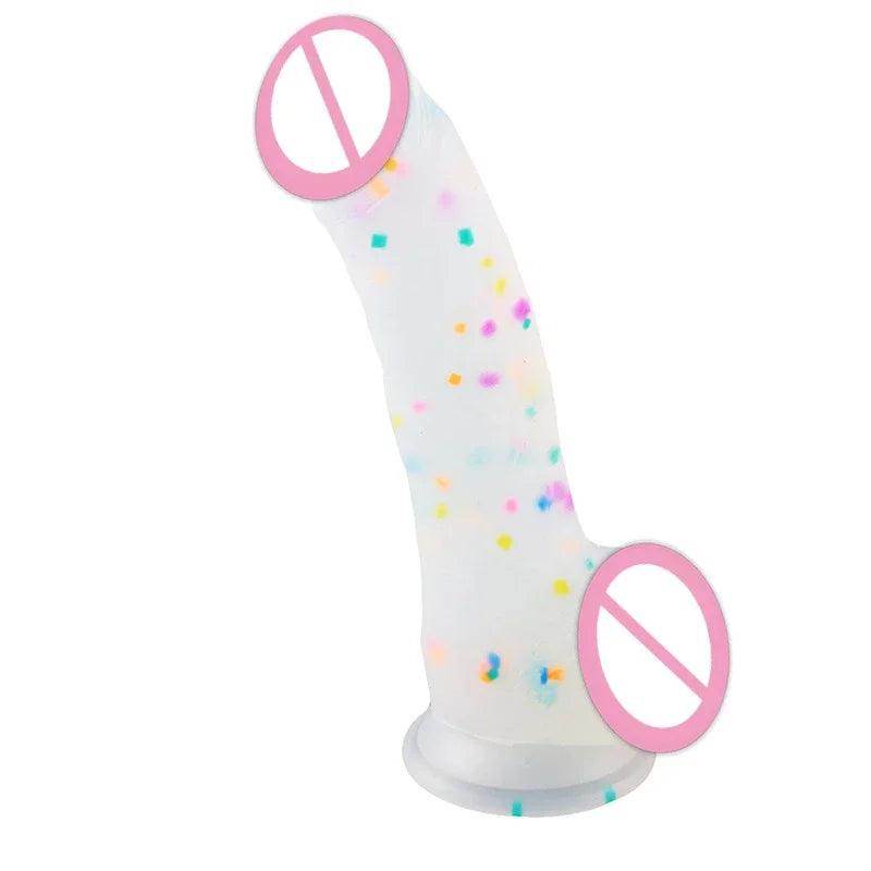 Confetti Dildo Realistic Clear Silicone Dildo - Givenco