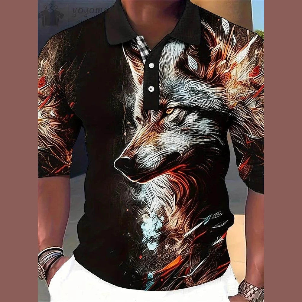 Lion Print Polo T-shirts - Givenco