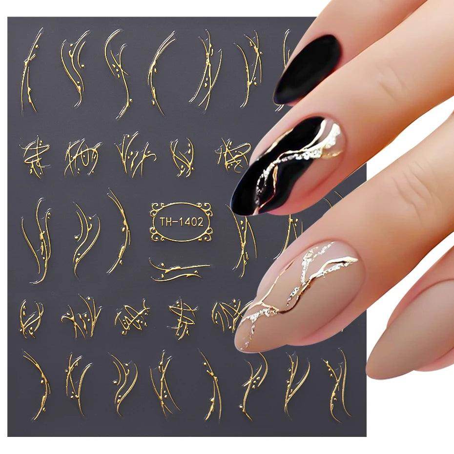 Golden Stripe Lines Sticker - Givenco