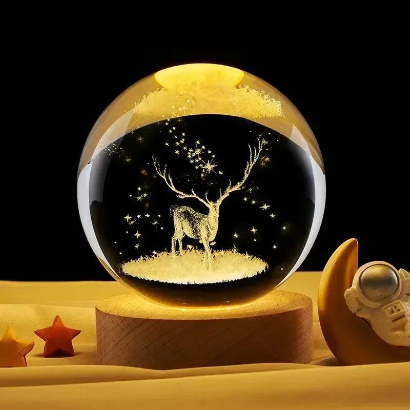 Glowing Planetary Galaxy Night Light Crystal Ball - 