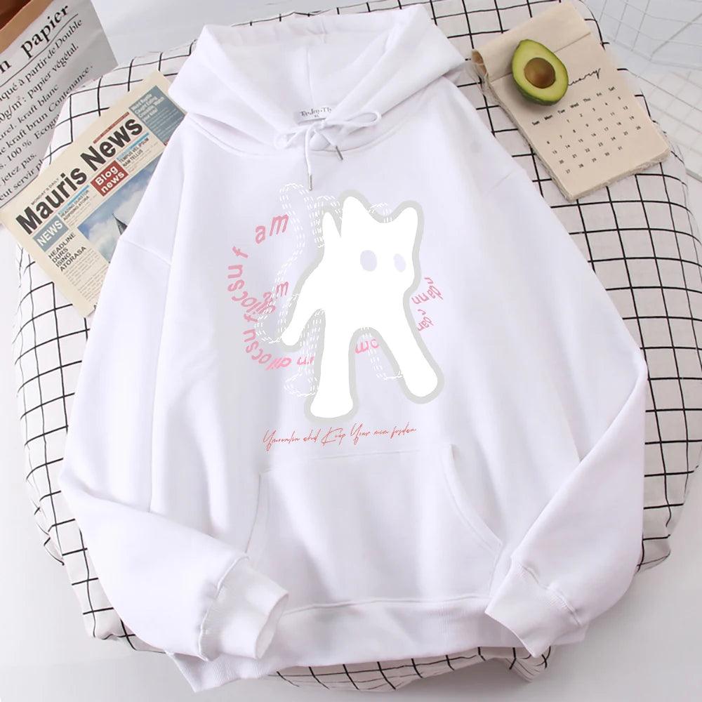 Ghost Cat Funny Abstract Print Hoody - Givenchyco