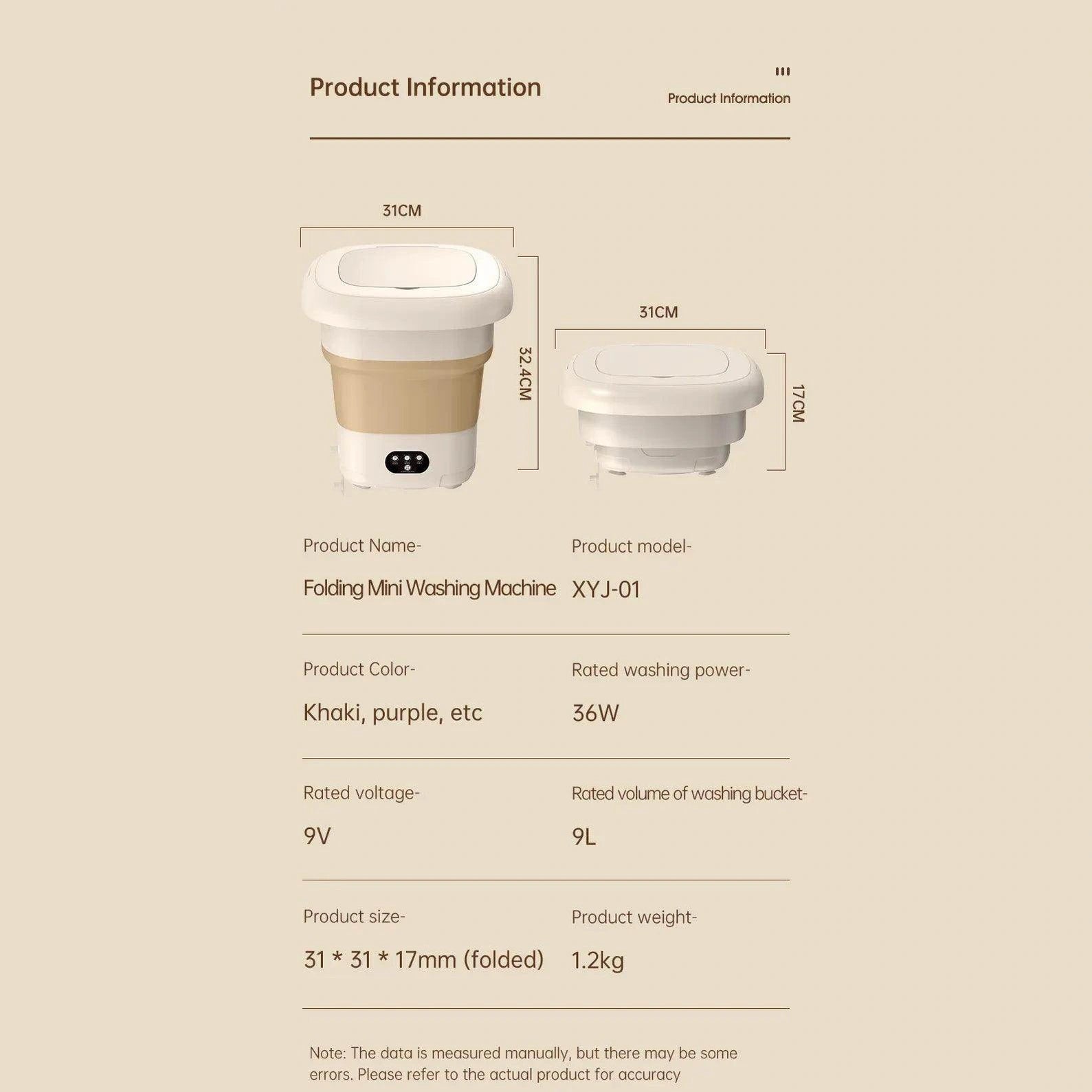 Folding Portable Washing Machine - Givenco