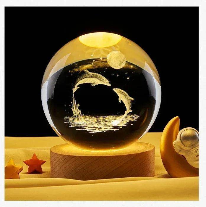 Glowing Planetary Galaxy Night Light Crystal Ball - Givenco