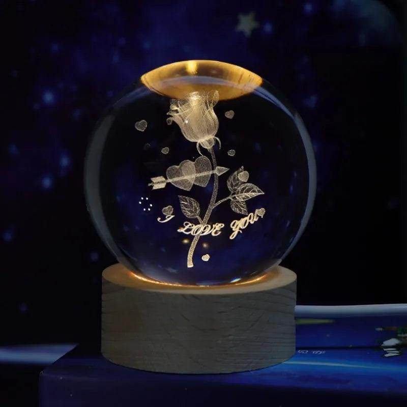 Glowing Planetary Galaxy Night Light Crystal Ball - Givenco
