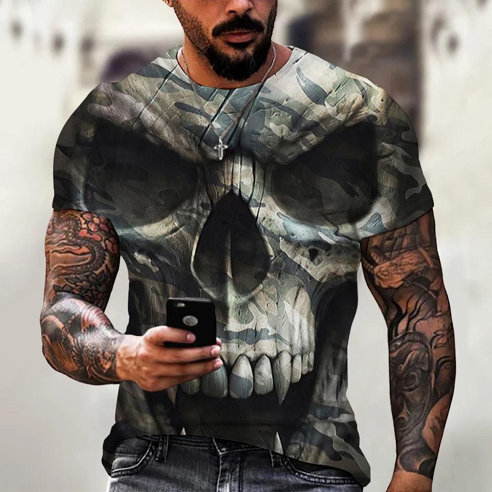 Fashion Skulls Graphic Print Men T-Shirts - Givenchyco