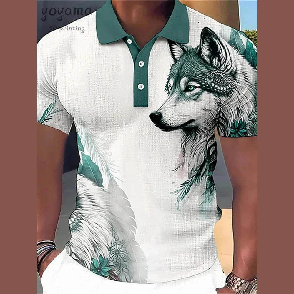 Lion Print Polo T-shirts - Givenco