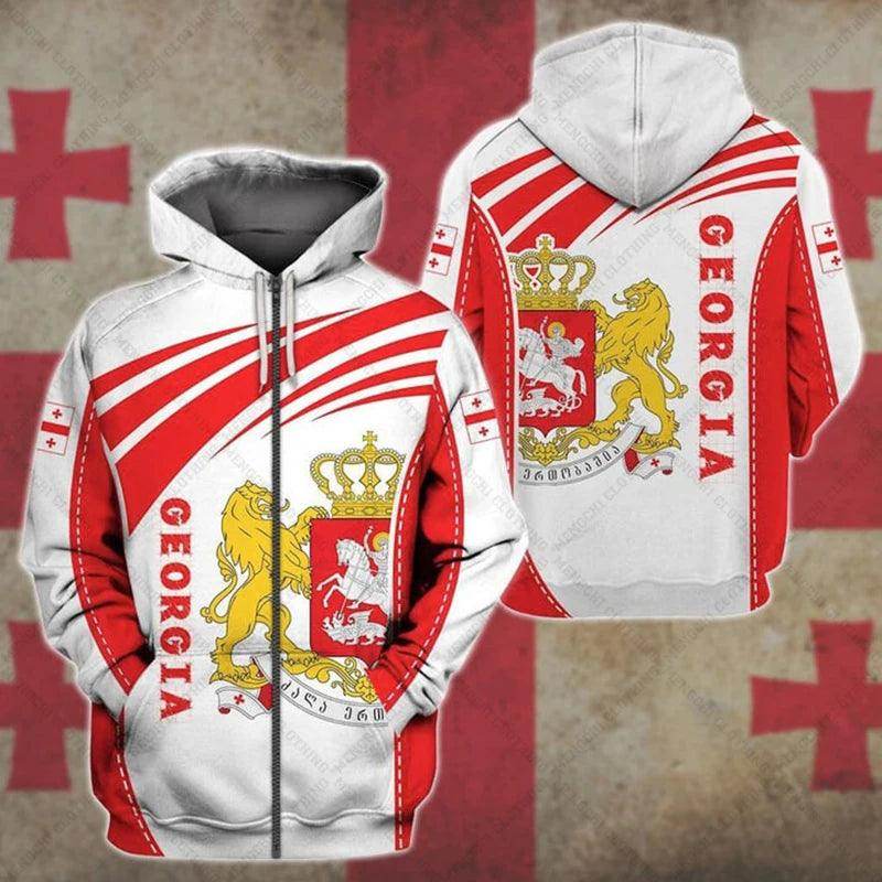Georgia Emblem Graphic Zipper Hoodies - Givenco
