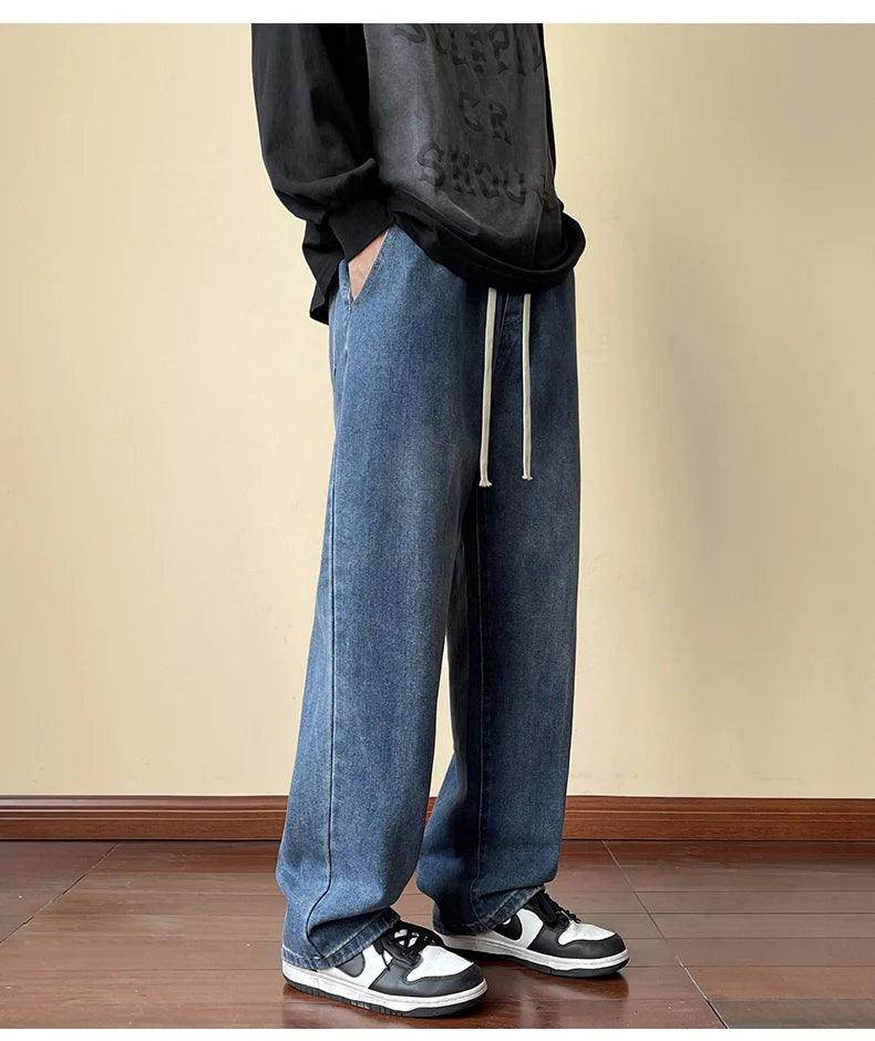 Elastic Waist Wide Leg Baggy Jeans - Givenco