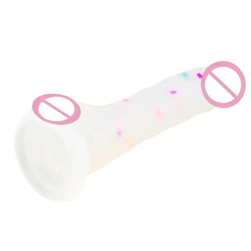 Confetti Dildo Realistic Clear Silicone Dildo - Givenchyco