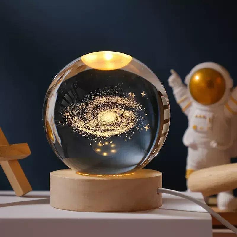 Glowing Planetary Galaxy Night Light Crystal Ball - 