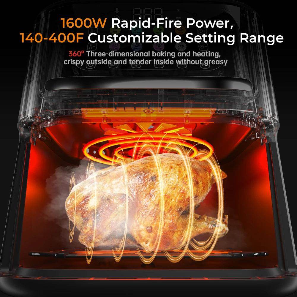 Air Fryer Oven With Smart Coloful Screen - Givenco