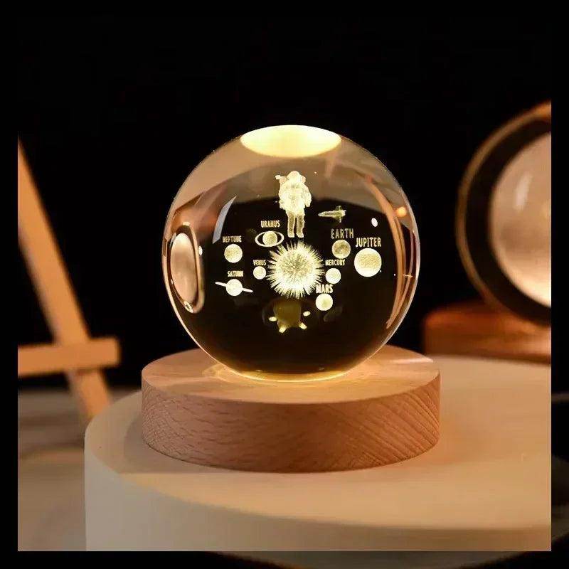 Glowing Planetary Galaxy Night Light Crystal Ball - Givenco
