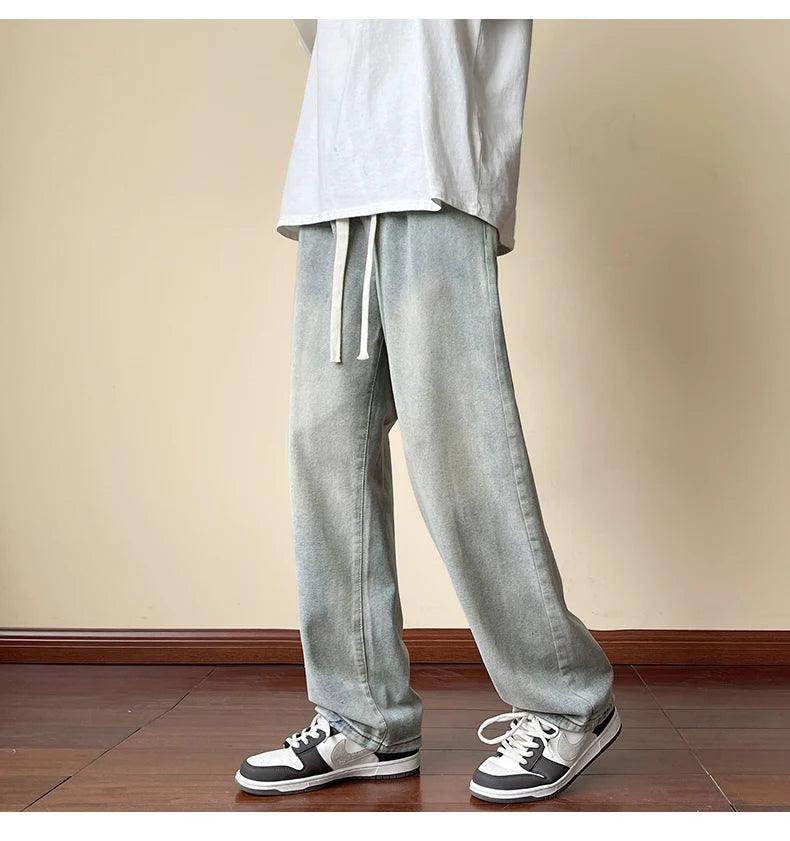 Elastic Waist Wide Leg Baggy Jeans - Givenco