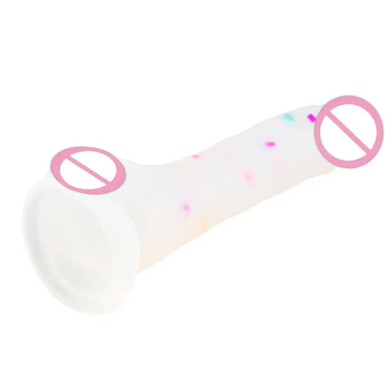 Confetti Dildo Realistic Clear Silicone Dildo - Givenchyco