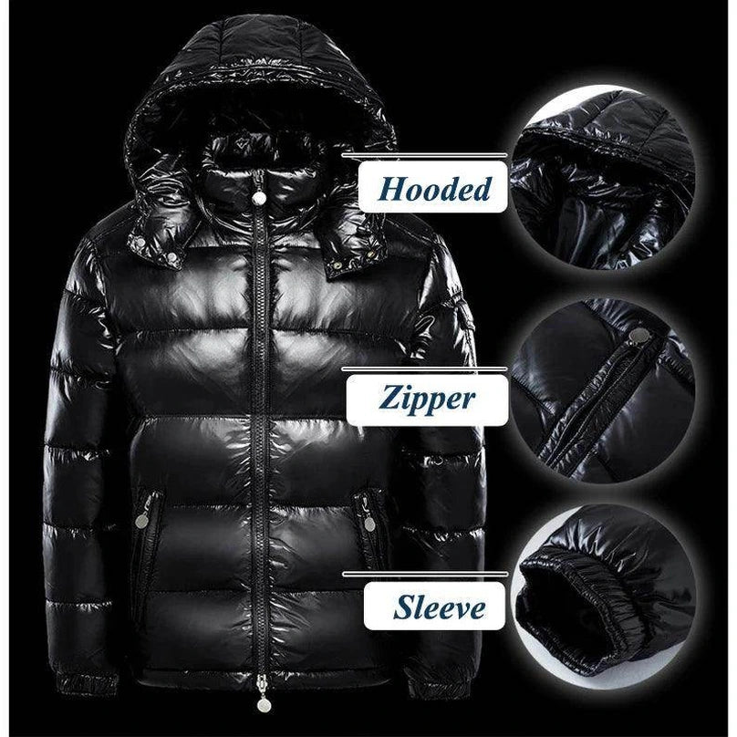 Winter Mens Shiny Down Parkas Coats - Givenco