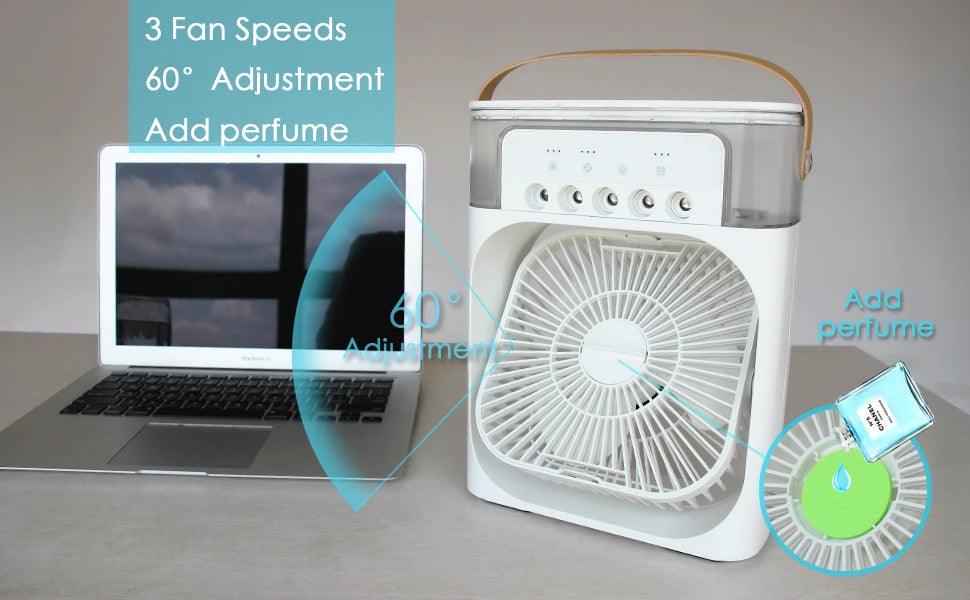 portable 3 in 1 humidifier fan water cooling air conditioning - 